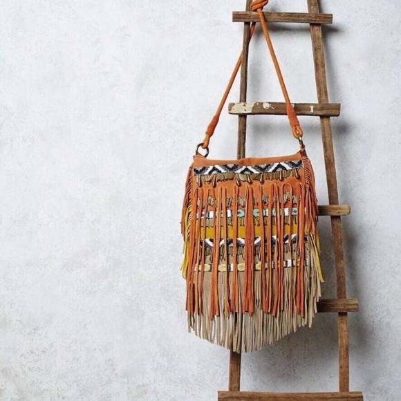 Free People Handbags - Free People Sundown Aztec Suede Fringe Purse